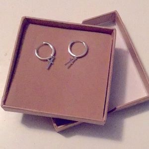 🔥Pair of earrings silver plated with cross new
